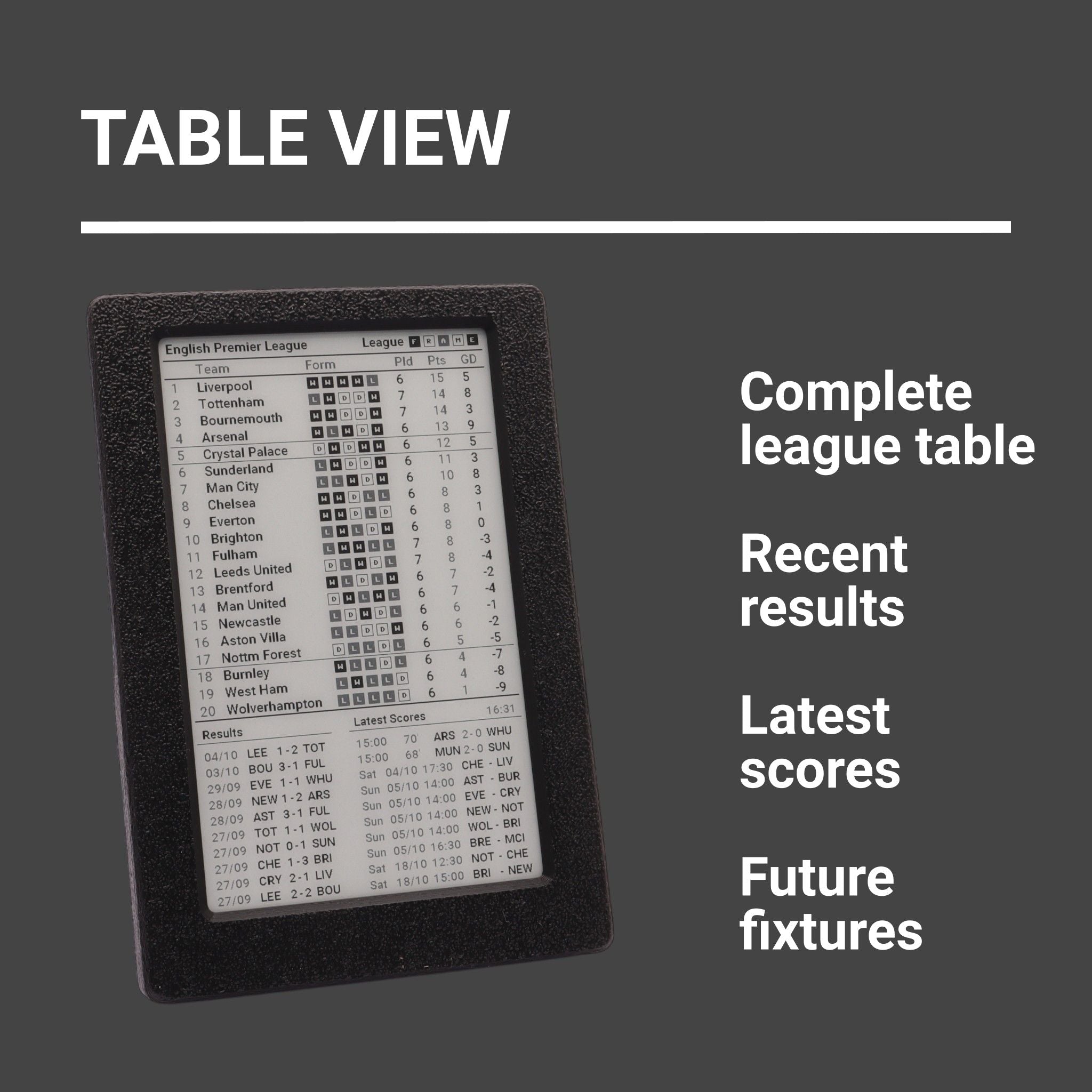 4.2" League Frame – Small Multi‑View Football Display