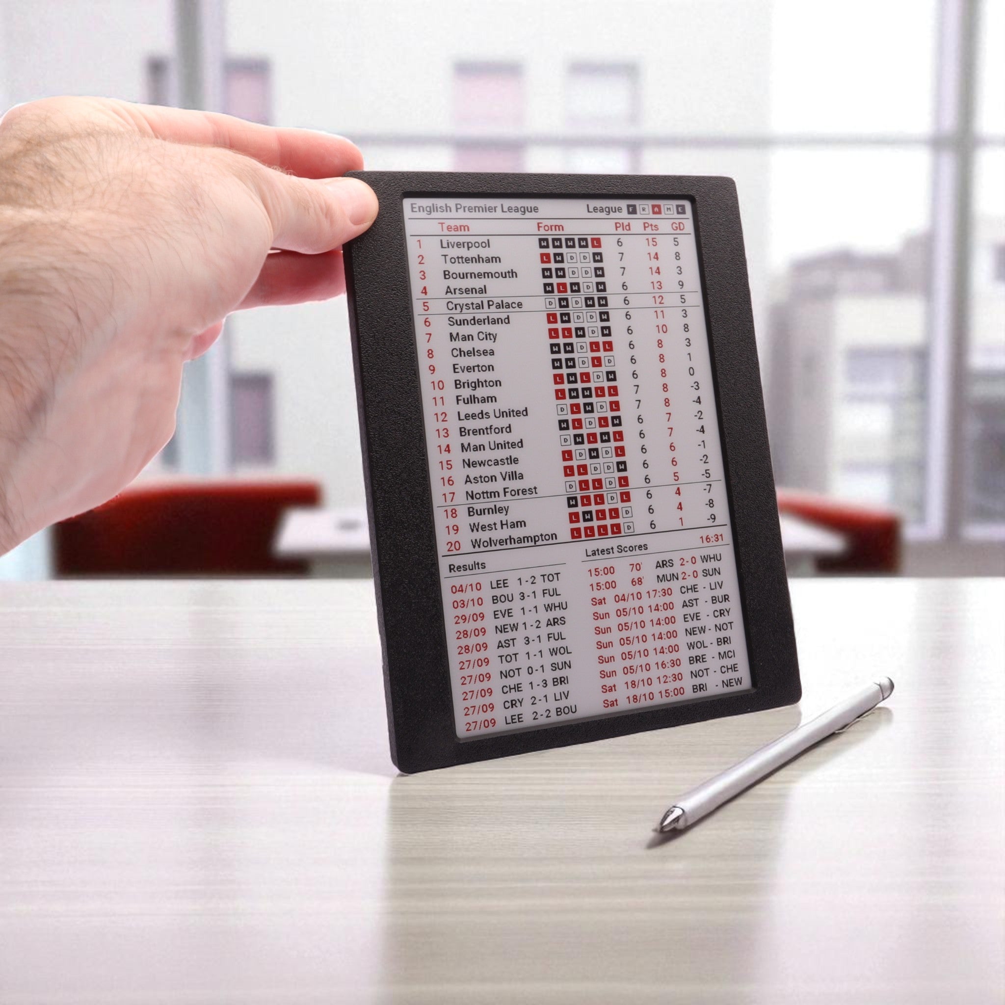 7.5" League Frame – Large Multi‑View Football Display